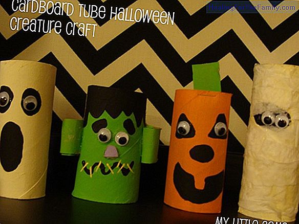 Halloween ghosts. Cardboard crafts for children