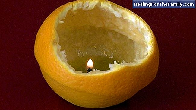 ÖL Kerze mit einer Orange. Experimente für Kinder