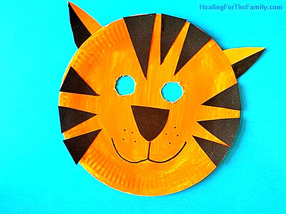 Carnival masks with paper plates. Crafts for children