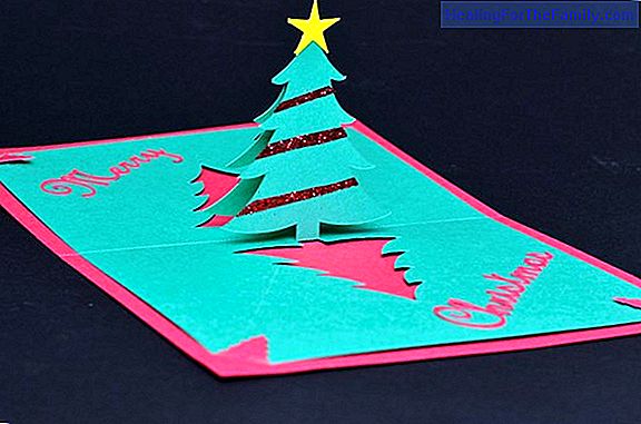Christmas postcards for children. 3D Tree