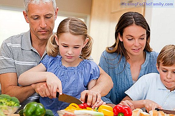 Cooking with the children as a family