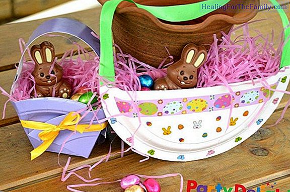 Easter rabbit. Children's crafts with eggs