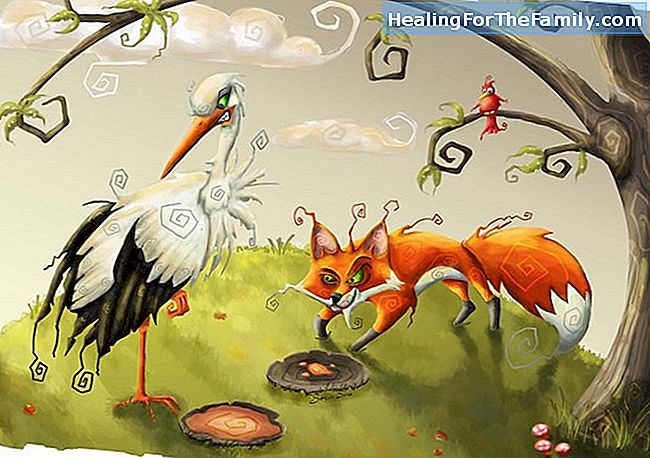 Le renard et la cigogne. Fables de La Fontaine