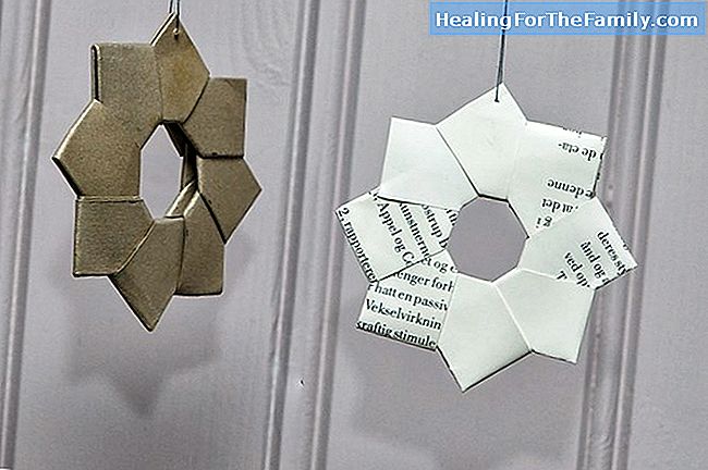 Julkrans med papir. Origami håndverk