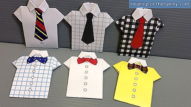 Origami skjorter. Håndverk med papir