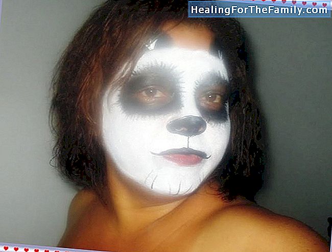Maquiagem de ursinho de panda para crianças